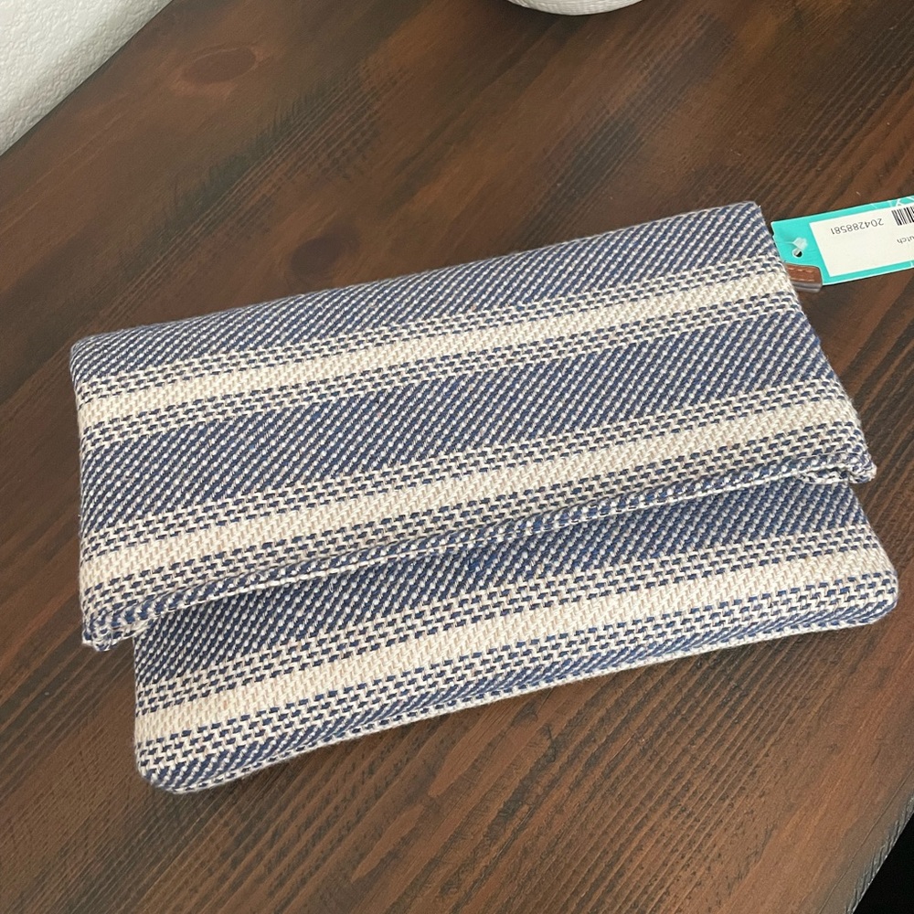 Market & Spruce Blue and White Clutch